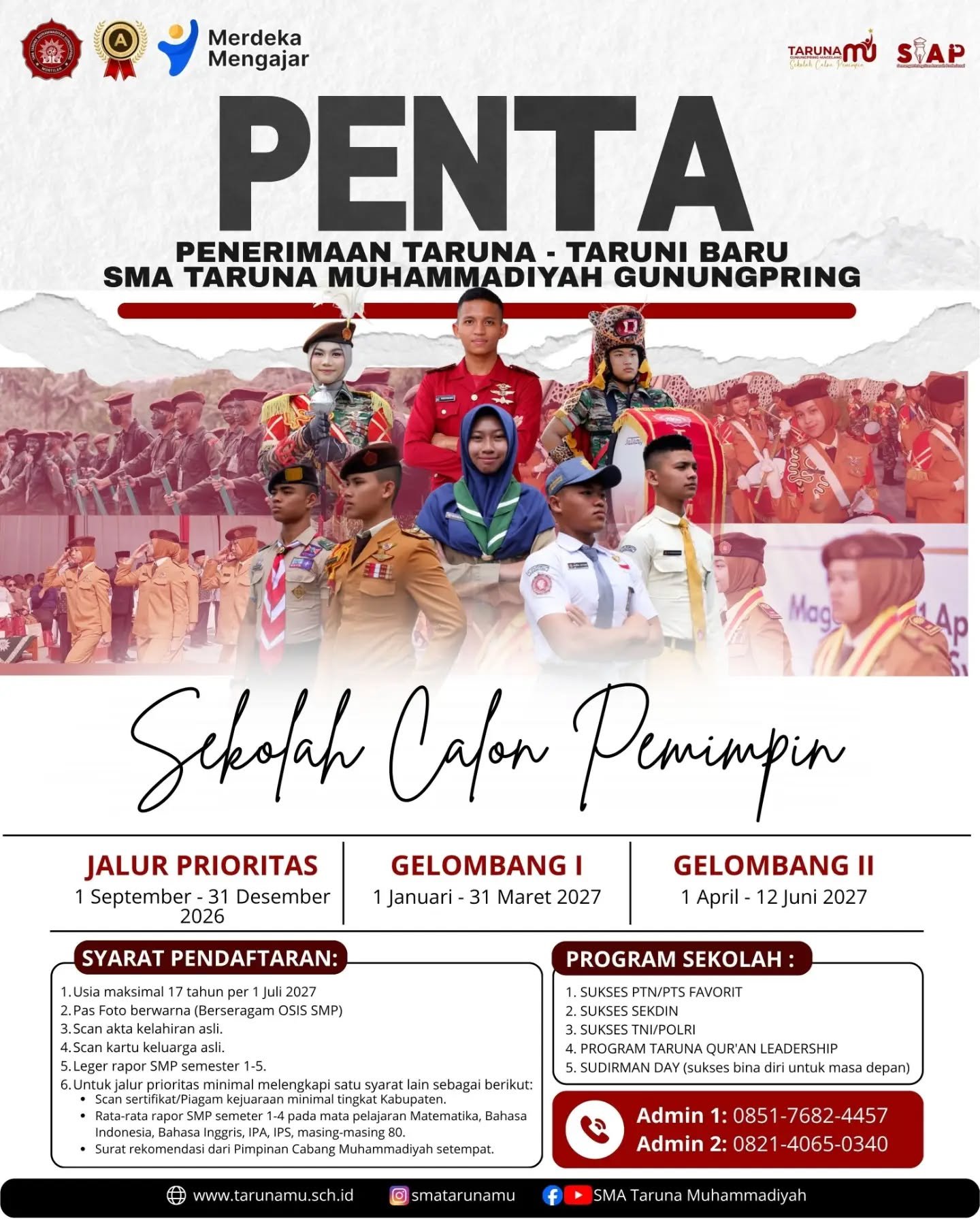 INFORMASI SELEKSI PENERIMAAN MURID BARU 2027/2028☆PENTA SMA TARUNAMU☆